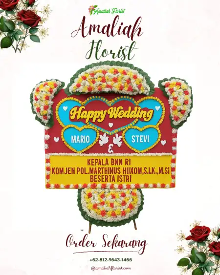 Papan Bunga Pernikahan Nunuk